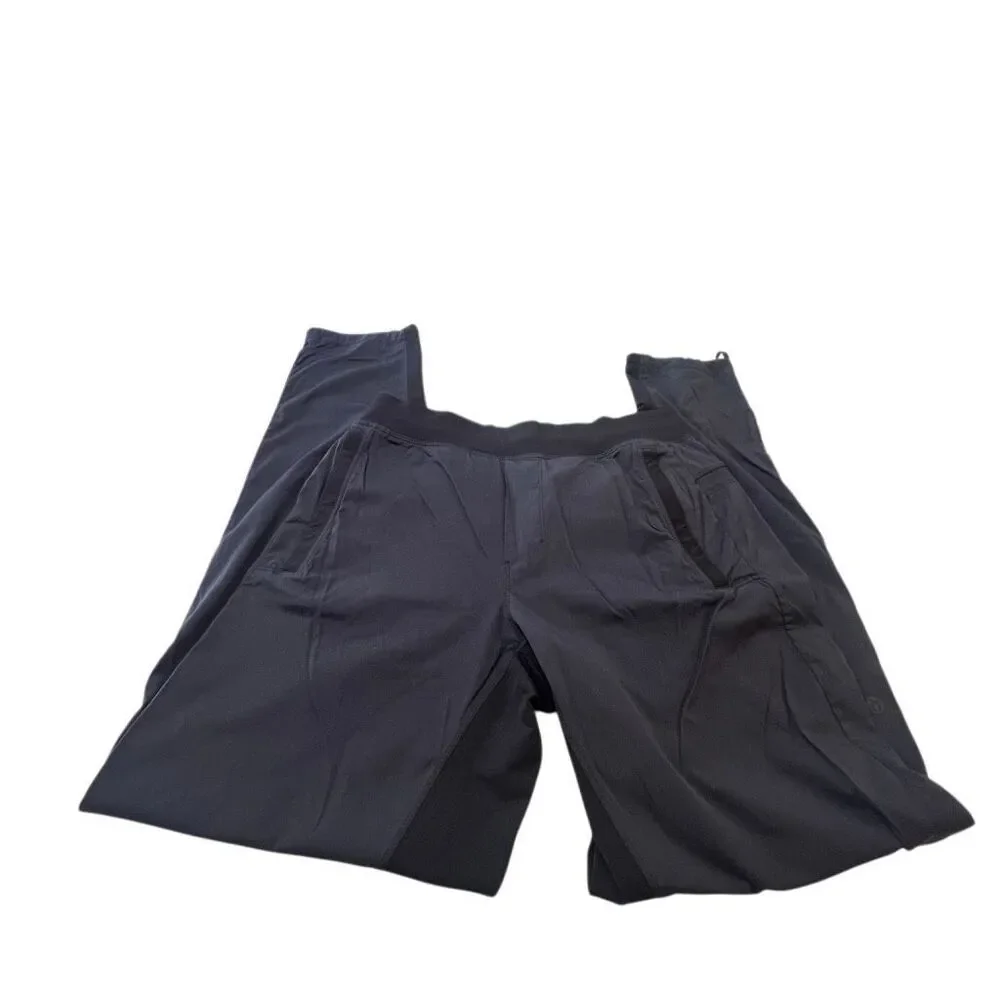 Lululemon Mens Stretch Drawstring License to Train Jogger Pants Black Gray Small